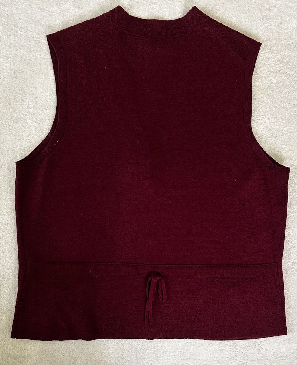 Brooks Brothers Italian Merino Wool V-Neck Sweater Vest Burgundy XL preppy Gold - Picture 6 of 11